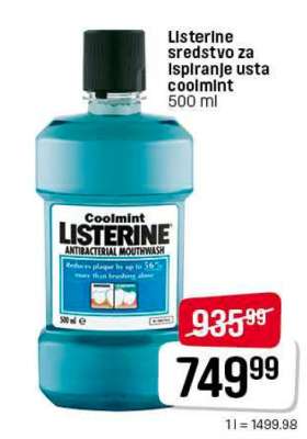 Listerine sredstvo za ispiranje usta coolmint 500 ml
