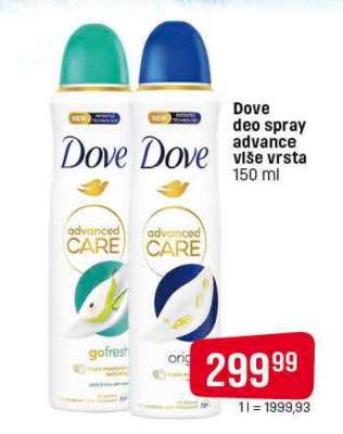 Dove deo spray advance
