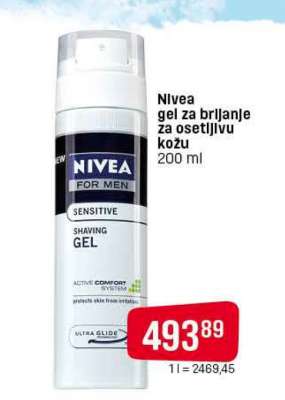 Nivea gel za brijanje za osetljivu kožu