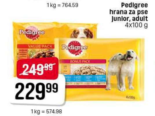 Pedigree hrana za pse Junior, adult