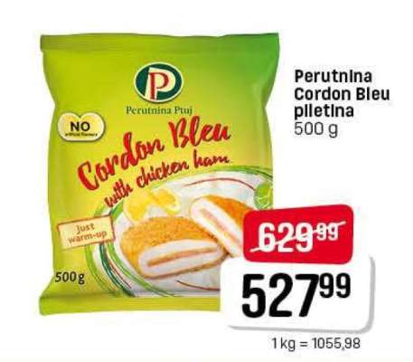Perutnina Cordon bleu piletina