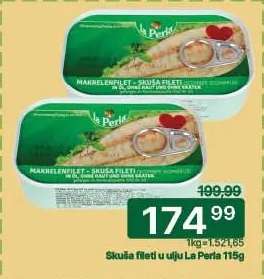 Skuša fileti u ulju La Perla 115g