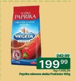 Paprika mljevena slatka Podravka 100g