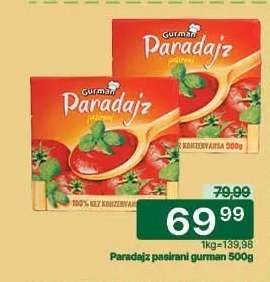 Paradajz pasirani Gurman 500g