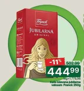 Kafa mlevena jubilarnu vakuum Franck 250g