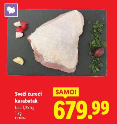 Sveži ćureći karabatak