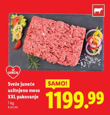 Sveže juneće usitnjeno meso XXL pakovanje