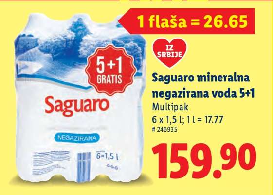 Saguaro mineralna negazirana voda 5+1