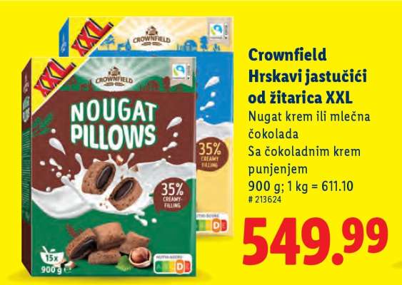Crownfield Hrskavi jastučići od žitarica XXL
