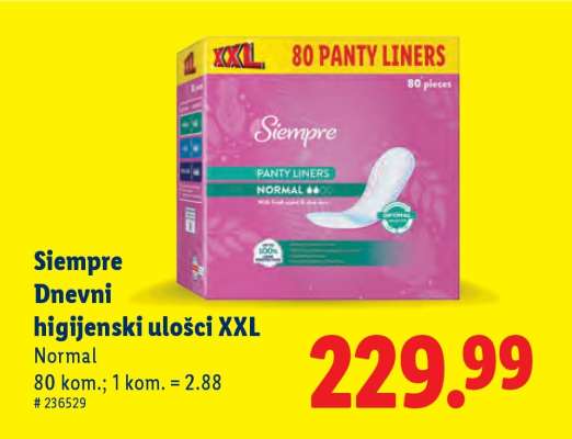Siempre Dnevni higijenski ulošci XXL