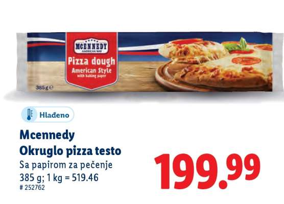 Mcennedy Okruglo pizza testo