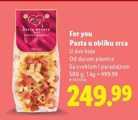 For you Pasta u obliku srca