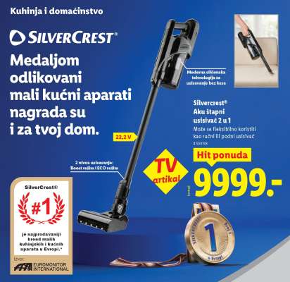 SilverCrest Aku štapni usisivač 2 u 1