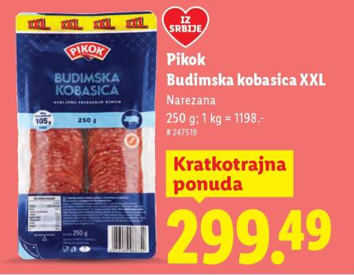 Pikok Budimska kobasica XXL