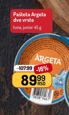 PAŠTETA ARGETA dve vrste