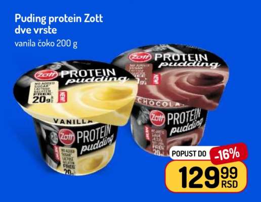 Puding protein Zott dve vrste