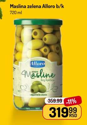 Maslina zelena Alloro b/k