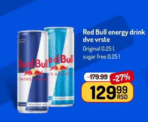 Red Bull energy drink dve vrste