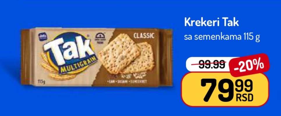 Krekeri Tak sa semenkama 115 g