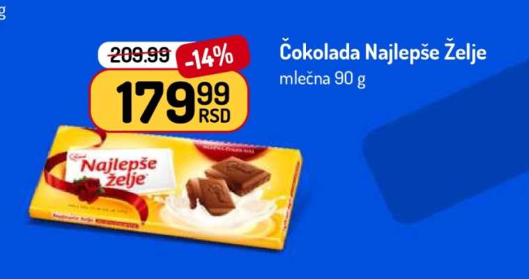 Čokolada Najlepše Želje mlečna 90 g