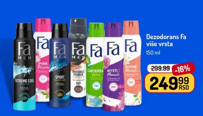 Dezodorans Fa više vrsta