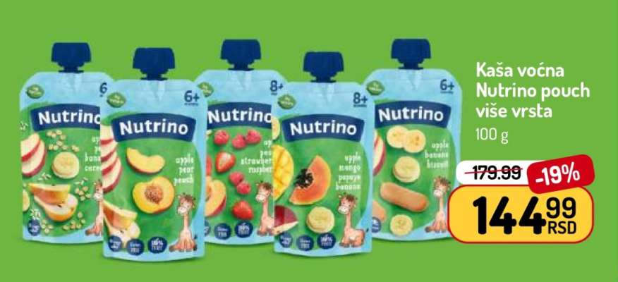 Kaša voćna Nutrino pouch više vrsta