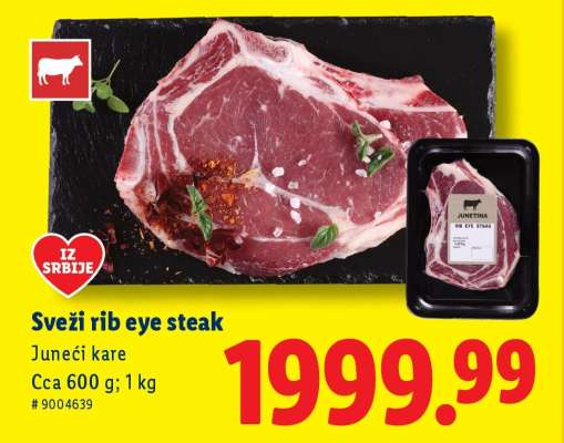 Svěží rib eye steak