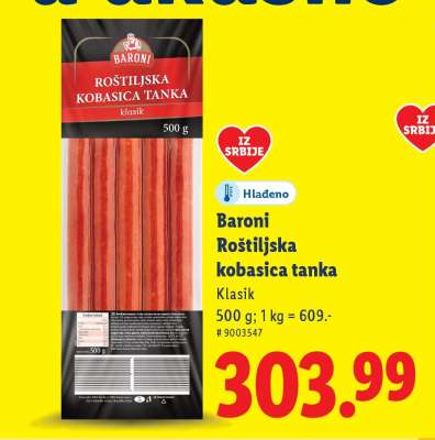 Baroni Roštiljska kobasica tanka