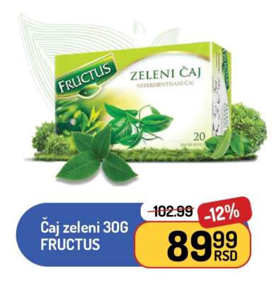 Čaj zeleni 30G FRUCTUS