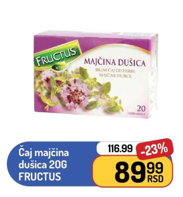 Čaj majčina dušica 20G FRUCTUS