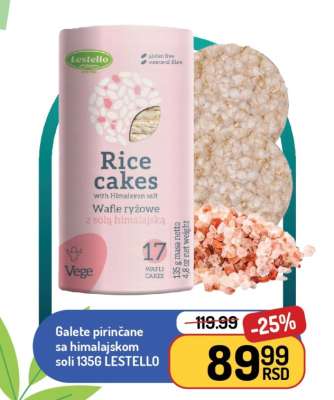 Galete pirinčane sa himalajskom soli 135G LESTELLO