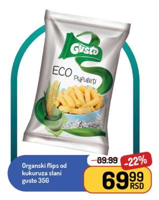 Organski flips od kukuruza slani gusto 35G