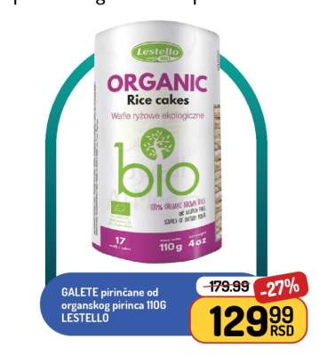 GALETE pirinčane od organskog pirinča 110G LESTELLO