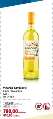 Vinarija Kovačević Cuvee Piquant belo