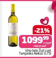 Vino belo Žuti Cvet tamjanika Aleksić 0,75l