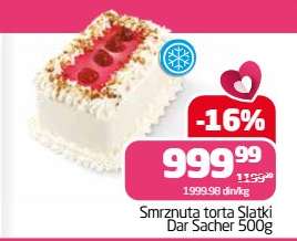 Smrznuta torta Slatki Dar Sacher 500g
