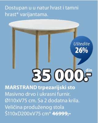 MARSTRAND TRPEZARIJSKI STO