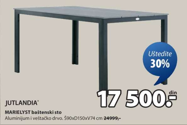 JUTLANDIA MARIELYST baštenski sto