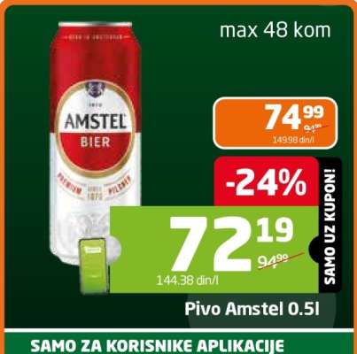 Pivo Amstel 0.5l
