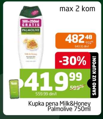 Kupka pena Milk&Honey Palmolive 750ml