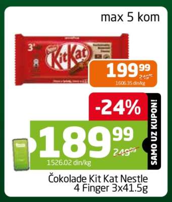 Čokolade Kit Kat Nestle 4 Finger 3x41.5g