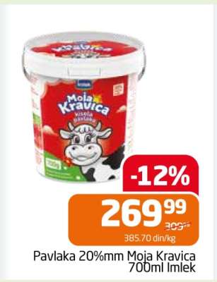 Pavlaka 20%mm Moja Kravica 700ml Imlek