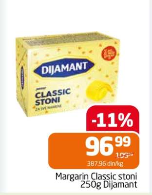 Margarín Classic stoni 250g Dijamant