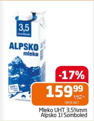 Mleko UHT 3,5%mm Alpsko 1l Somboled