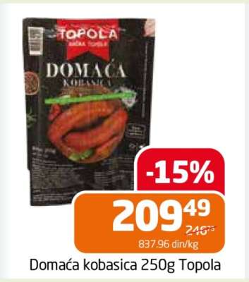 Domaća kobasica 250g Topola