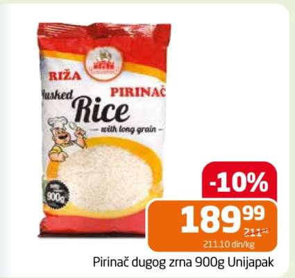 Pirinac dugog zrna 900g Unijapak