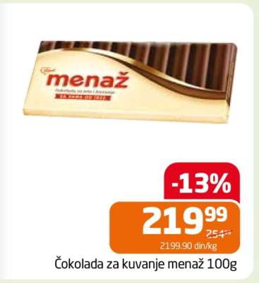 Čokolada za kuvanje Menaž, 100g