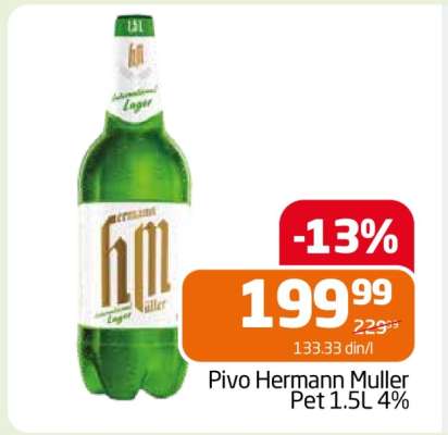 Pivo Hermann Muller Pet 1.5L 4%