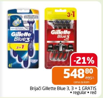 Brijači Gillette Blue 3 3+1 GRATIS