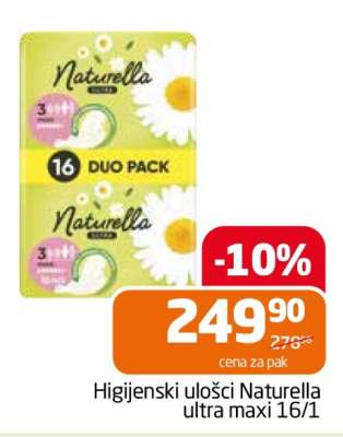 Higijenski ulošci Naturella ultra maxi 16/1